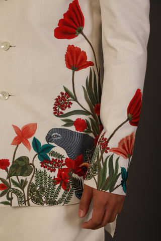 Rohit Bal-Ivory Matka Silk Bandhgala-INDIASPOPUP.COM