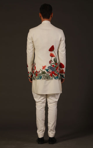 Rohit Bal-Ivory Matka Silk Bandhgala-INDIASPOPUP.COM