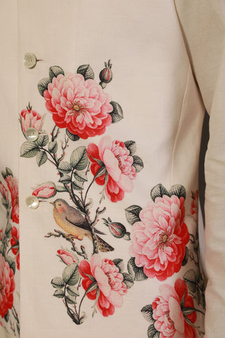 Rohit Bal-Ivory Printed Bundi-INDIASPOPUP.COM