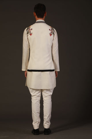 Rohit Bal-Ivory Matka Silk Bundi-INDIASPOPUP.COM