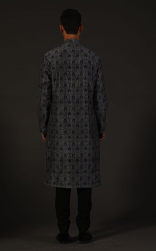 Rohit Bal-Indigo Blue Kurta With Churidar-INDIASPOPUP.COM