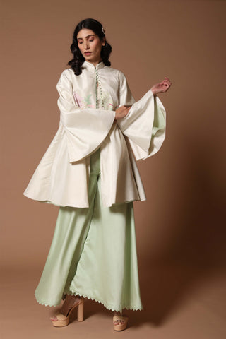 Rohit Bal-Ivory Jacket With Flared Trouser-INDIASPOPUP.COM