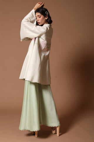 Rohit Bal-Ivory Jacket With Flared Trouser-INDIASPOPUP.COM