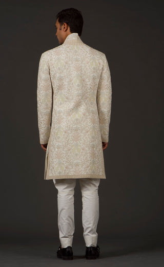 Rohit Bal-Ivory Embroidery Sherwani-INDIASPOPUP.COM