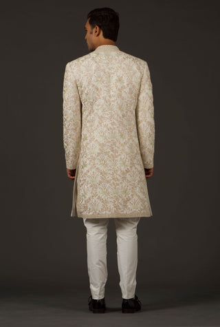Rohit Bal-Ivory Matka Silk Sherwani-INDIASPOPUP.COM
