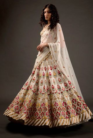 Rohit Bal-Ivory Embroidered Lehenga Set-INDIASPOPUP.COM