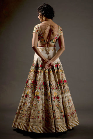 Rohit Bal-Ivory Embroidered Lehenga Set-INDIASPOPUP.COM