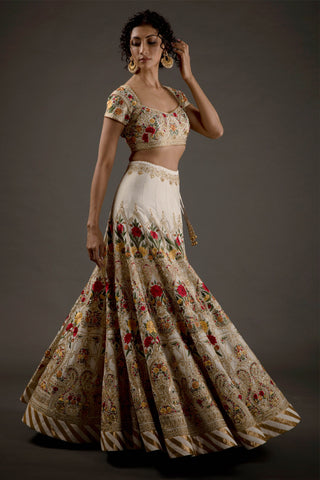 Rohit Bal-Ivory Embroidered Lehenga Set-INDIASPOPUP.COM