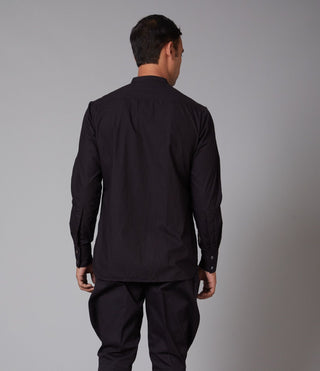 Balance By Rohit Bal-Black Poplin Shirt-INDIASPOPUP.COM