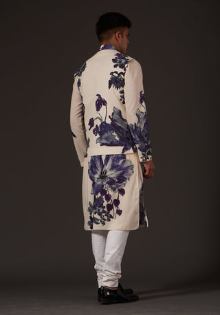Balance By Rohit Bal-Ivory Floral Digital Printed Bundi-INDIASPOPUP.COM