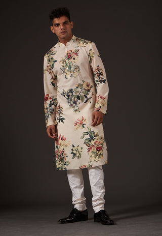 Balance By Rohit Bal-Ivory Floral Digital Printed Kurta-INDIASPOPUP.COM