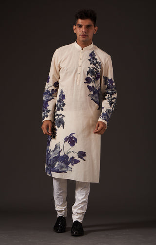 Balance By Rohit Bal-Ivory Printed Kurta-INDIASPOPUP.COM