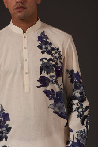 Balance By Rohit Bal-Ivory Printed Kurta-INDIASPOPUP.COM