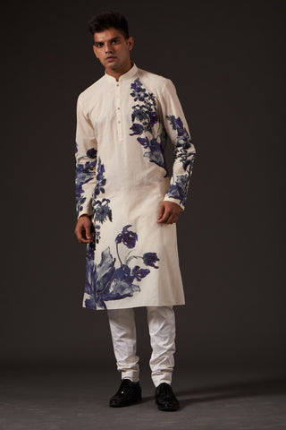 Balance By Rohit Bal-Ivory Printed Kurta-INDIASPOPUP.COM