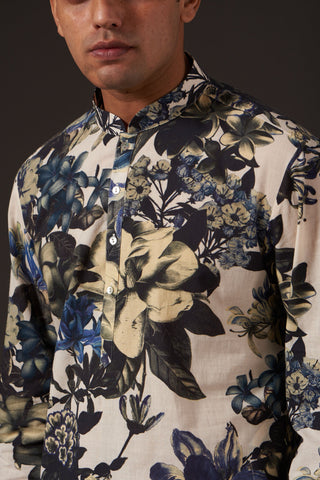 Balance By Rohit Bal-Ivory Printed Kurta-INDIASPOPUP.COM