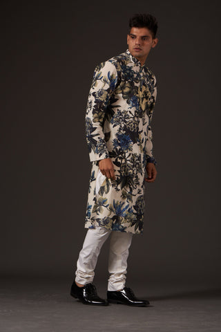 Balance By Rohit Bal-Ivory Printed Kurta-INDIASPOPUP.COM