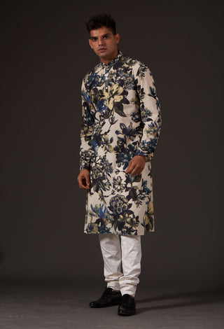 Balance By Rohit Bal-Ivory Printed Kurta-INDIASPOPUP.COM