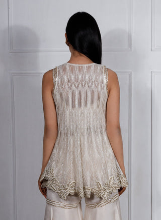Ritika Mirchandani-Ivory Gold Embroidered Sharara Set-INDIASPOPUP.COM