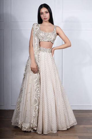 Ritika Mirchandani-Ivory Embroidered Lehenga Set-INDIASPOPUP.COM