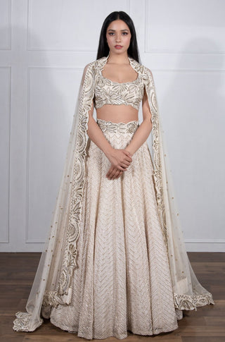 Ritika Mirchandani-Ivory Embroidered Lehenga Set-INDIASPOPUP.COM