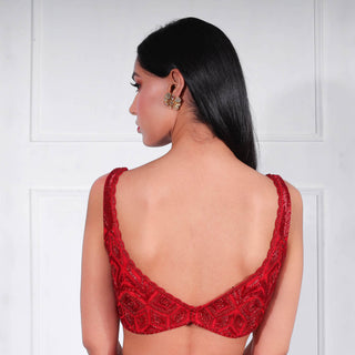 Ritika Mirchandani-Red Draped Lehenga Set-INDIASPOPUP.COM