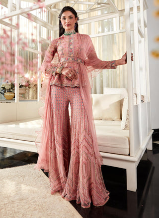 Ridhi Mehra-Calla Pink Embroidered Garara Set-INDIASPOPUP.COM