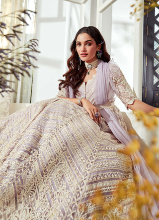 Ridhi Mehra-Coho Lilac Anarkali Set-INDIASPOPUP.COM