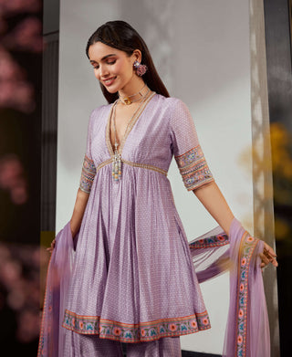 Ridhi Mehra-Ambrosia Lilac Anarkali Set-INDIASPOPUP.COM