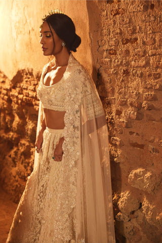 Ridhi Mehra-Mir Ivory Embroidered Lehenga Set-INDIASPOPUP.COM