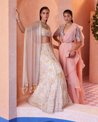 Ivory Gamila Lehenga Set