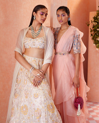 Ivory Gamila Lehenga Set