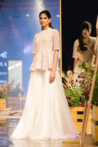Ridhi Mehra-Champagne & Ivory Peplum With Sharara-INDIASPOPUP.COM