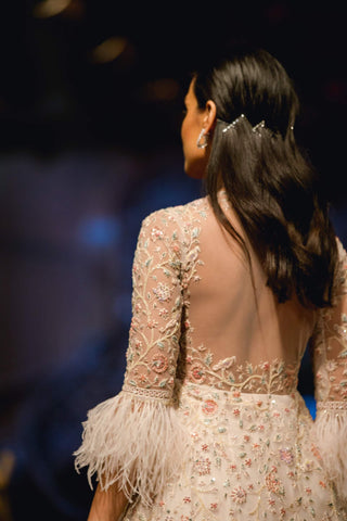 Ridhi Mehra - Ivory Embroidered Anarkali Set - INDIASPOPUP.COM