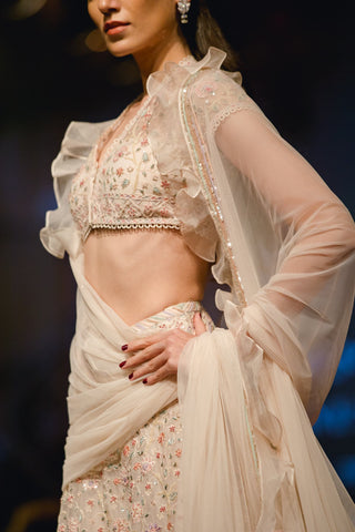 Ridhi Mehra - Ivory Embroidered Lehenga Set - INDIASPOPUP.COM
