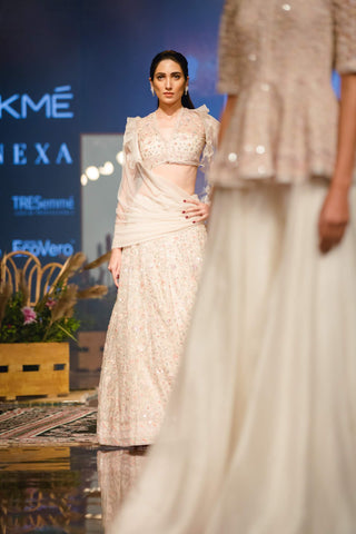 Ridhi Mehra - Ivory Embroidered Lehenga Set - INDIASPOPUP.COM