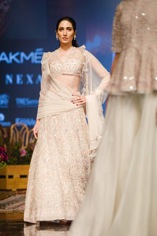 Ridhi Mehra - Ivory Embroidered Lehenga Set - INDIASPOPUP.COM