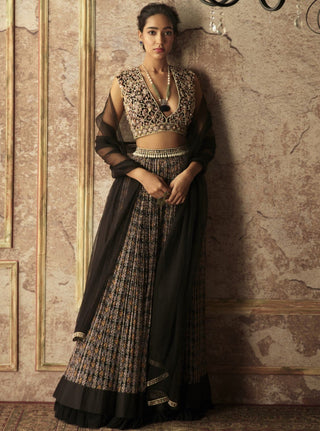Ridhi Mehra-Black Lehenga Set With Dupatta-INDIASPOPUP.COM