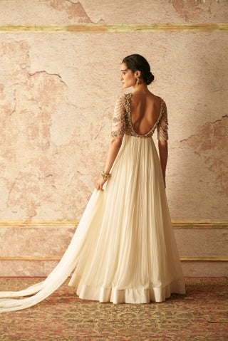 Ridhi Mehra-Ivory Anarkali Set-INDIASPOPUP.COM