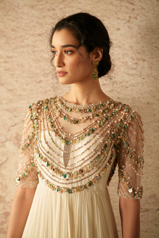 Ridhi Mehra-Ivory Anarkali Set-INDIASPOPUP.COM