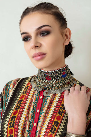 Rajdeep Ranawat-Black-Red Panelled Kurta With Palazzo-INDIASPOPUP.COM