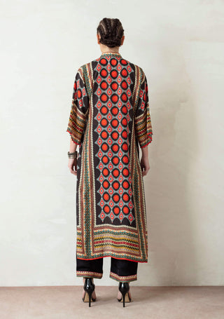 Rajdeep Ranawat-Black-Red Panelled Kurta With Palazzo-INDIASPOPUP.COM