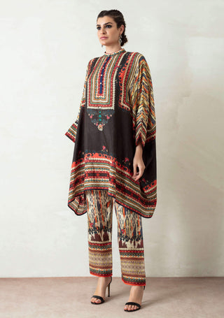 Rajdeep Ranawat-Black Printed Tunic With Palazzo-INDIASPOPUP.COM
