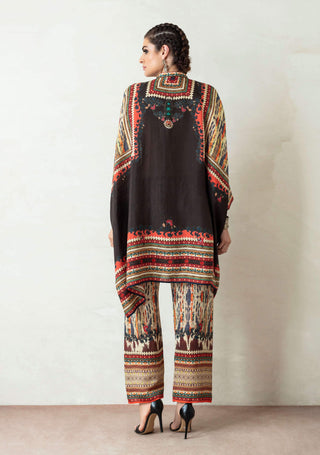 Rajdeep Ranawat-Black Printed Tunic With Palazzo-INDIASPOPUP.COM