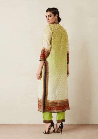 Rajdeep Ranawat-Lime Green Kurta With Palazzo Pant-INDIASPOPUP.COM