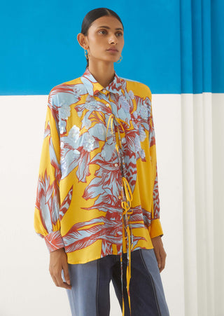 Studio Rigu-Yellow Aphrodite Casual Shirt-INDIASPOPUP.COM