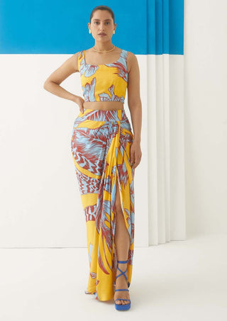 Studio Rigu-Aphrodite Draped Skirt & Blouse-INDIASPOPUP.COM