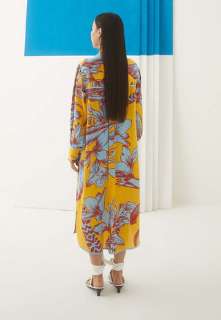 Studio Rigu-Yellow Aphrodite Shirt Dress-INDIASPOPUP.COM
