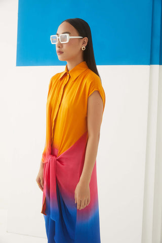 Studio Rigu-Sunset Tie Dye Knot Dress-INDIASPOPUP.COM