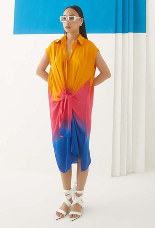 Studio Rigu-Sunset Tie Dye Knot Dress-INDIASPOPUP.COM
