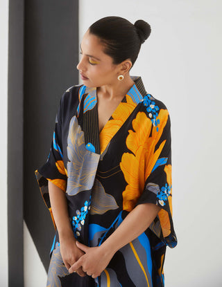 Studio Rigu-Black Starry Night Kaftaan Dress-INDIASPOPUP.COM